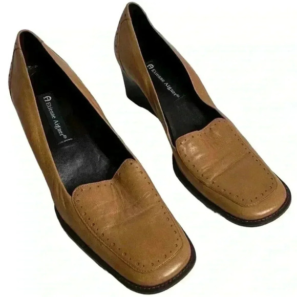 Elegant Brown Wedge Loafers - Picture 2 of 16